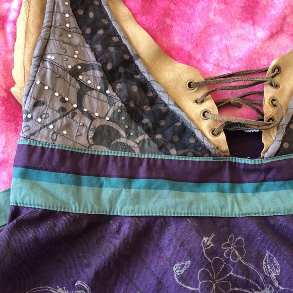 Early 2000s Thrifted Multi-Fabric Top - Picture 6 of 8